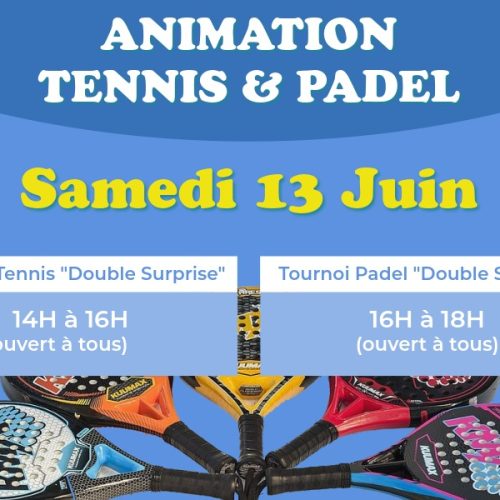Animation Tennis & Padel Tournois « Doubles Surprises Adultes » – Samedi 13 Juin 2026